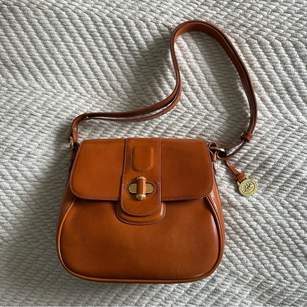 Leather Brahmin convertible strap purse